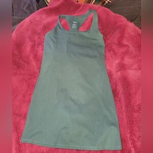 girlfriend collective dark teal racerback dress